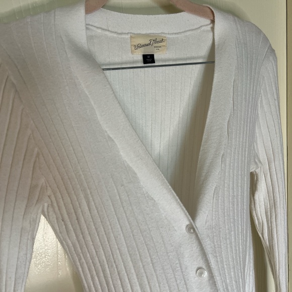 Universal Threads White Ribbed Button-Up Cardigan - Picture 2 of 4